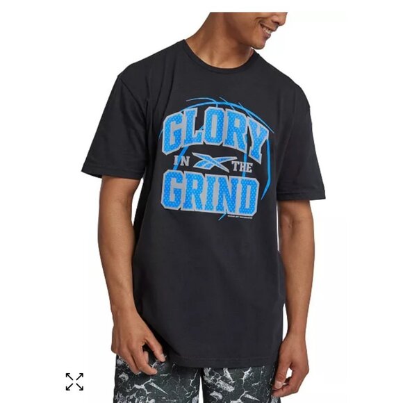 Reebok Men's Glory Grind Graphic T-Shirt - Black/vector Blue Size S - Picture 1 of 7
